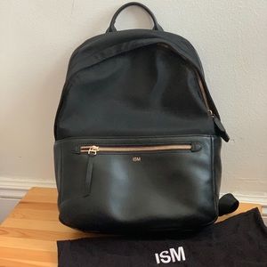 ISM leather laptop backpack